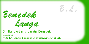 benedek langa business card